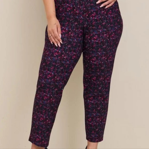 Torrid Women’s Blue Black pink Leggings Size 6X Pull On Elastic Waist Stretch - Picture 1 of 6